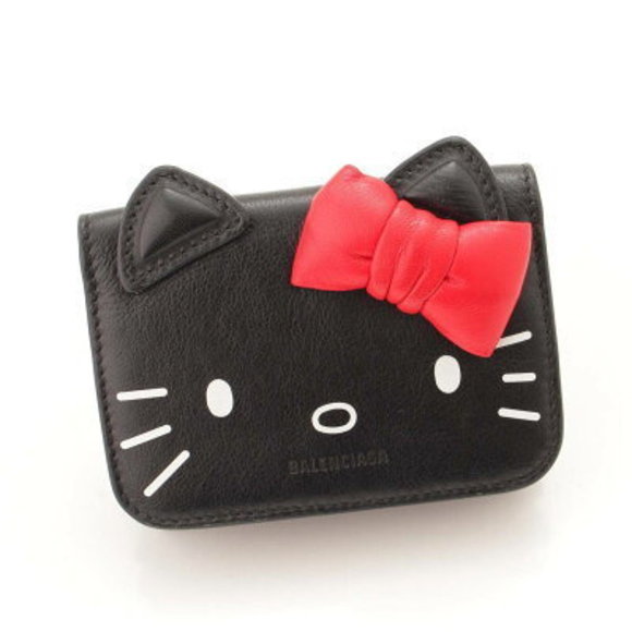 Balenciaga Hello Kitty Trifold Wallet Mini Black - Picture 1 of 10